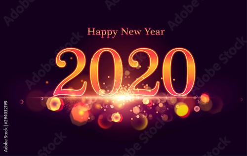 New Year 2020. Shining background.
