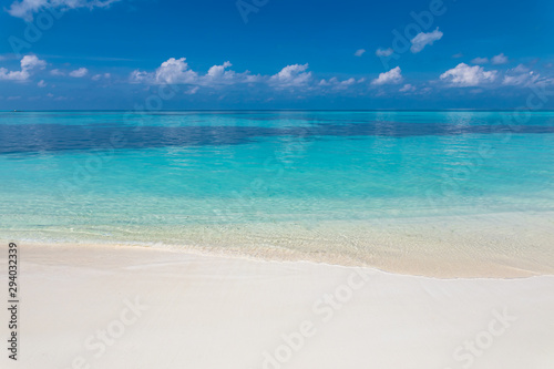 Tropical beach and sea, exotic landscape. Relaxation and calmness template, summer beach view