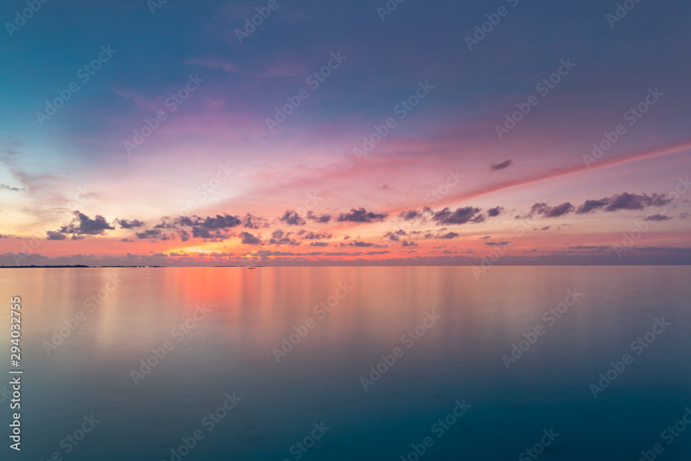 Abstract inspirational sunset photography for background, sky and clouds with sea