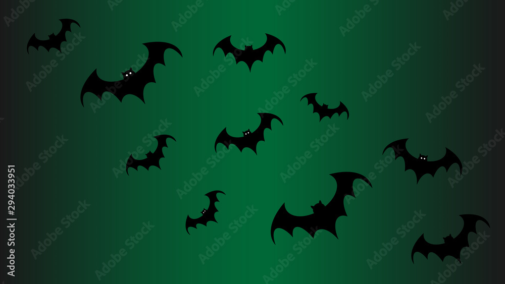 Flying black bat silhouettes, halloween decoration Flying black bat silhouettes, halloween decoration