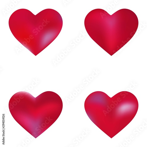 Set of colored backgrounds hearts.