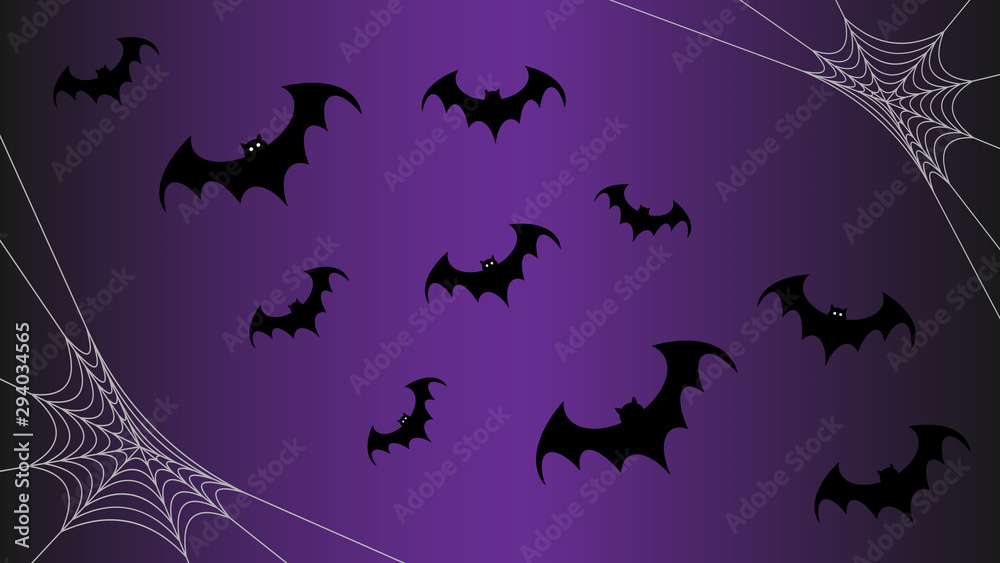 Flying black bat silhouettes, halloween decoration