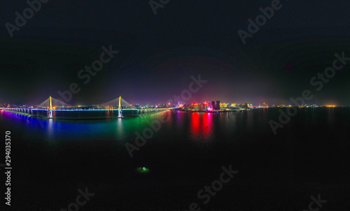 Night view of Zhanjiang Bay Bridge, Guangdong Province