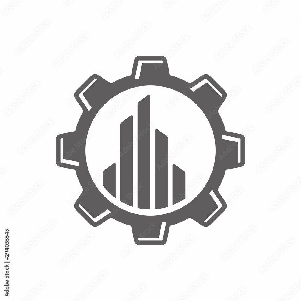 Commercial abstract modern building logo design template vector illustration