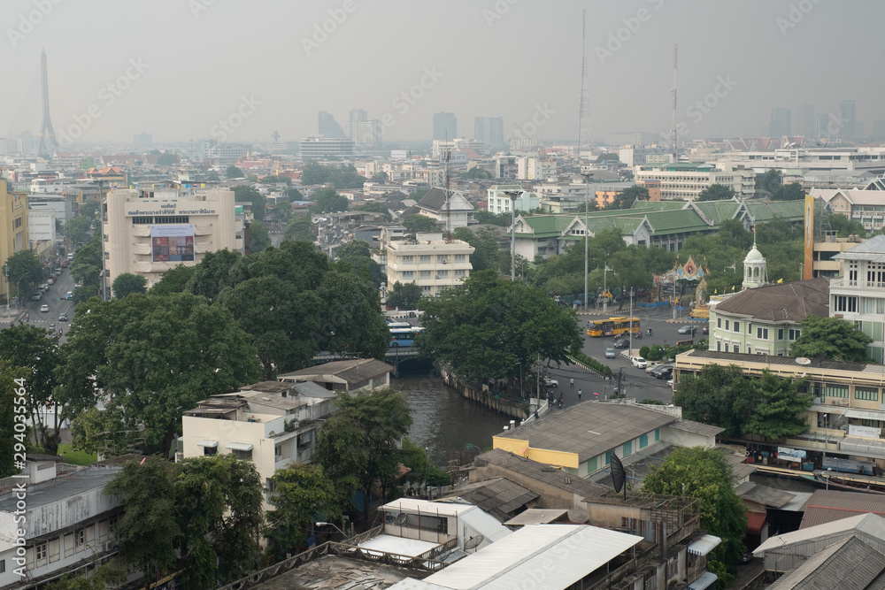Bangkok Thailand, Sep 29 2019, Dust pollution in center of Bangkok Bangkok Thailand, Sep 29 2019, Dust pollution in center of Bangkok