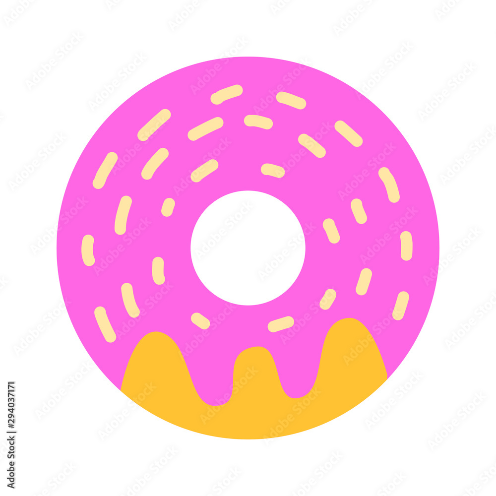 Fototapeta premium Donut icon vector isolated on white background. Donut glaze collection. Sweet sugar icing donuts.