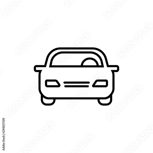Car line icon for web, mobile and infographics. Vector black icon isolated on white background.
