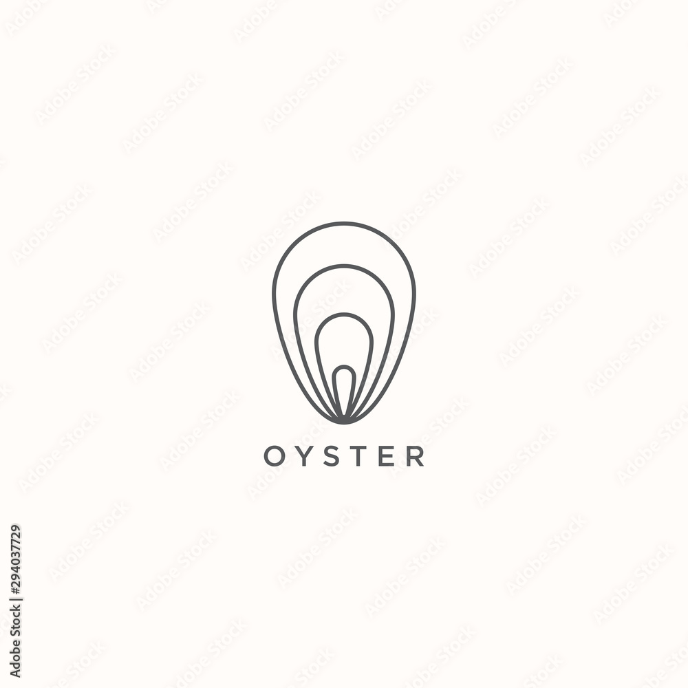 Oyster Logo Icon Design Template Vector Illustration Stock Vector