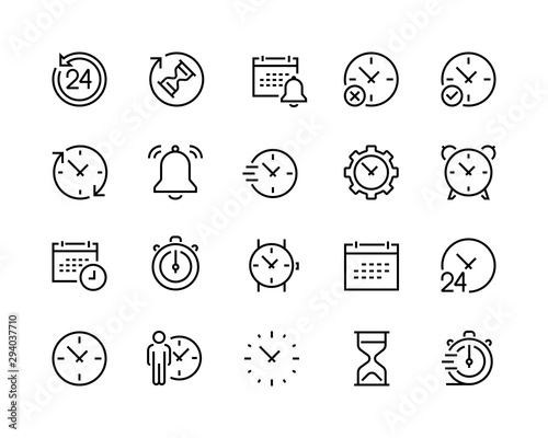 calendar and clock icons set, 96x96 pixel perfect