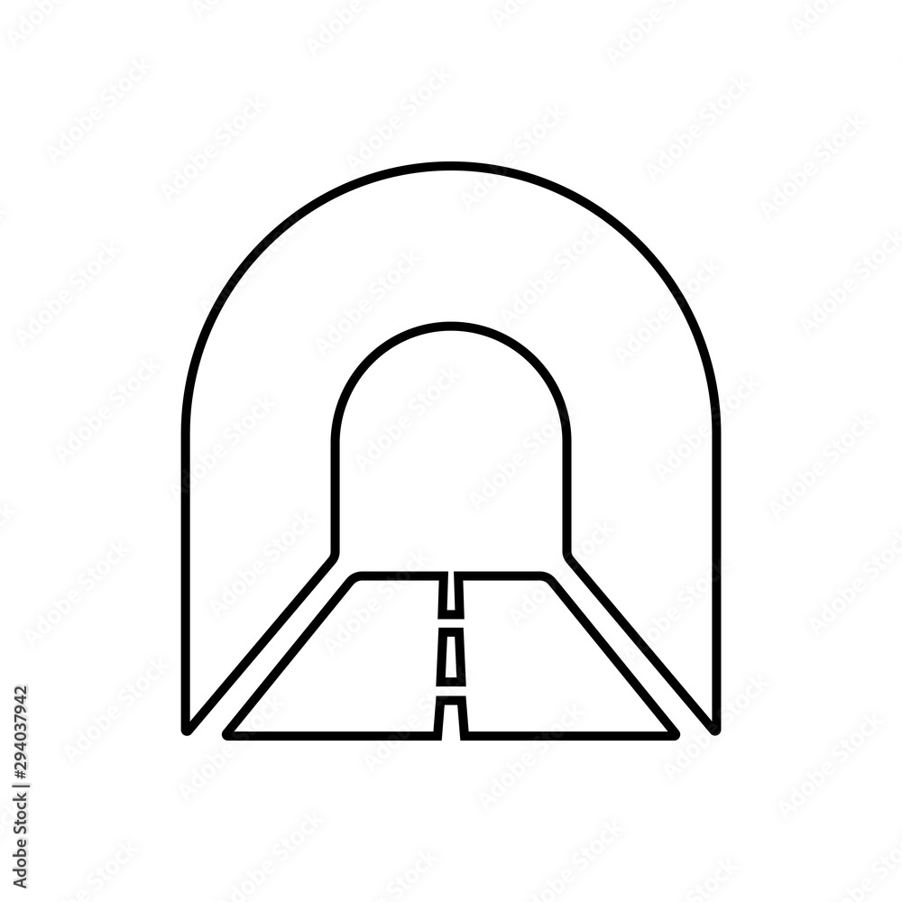 Tunnel line icon, outline vector sign, linear style pictogram isolated on white. Symbol, logo illustration Tunnel line icon, outline vector sign, linear style pictogram isolated on white. Symbol, logo illustration