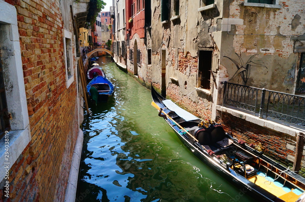 gondola on canal in venice