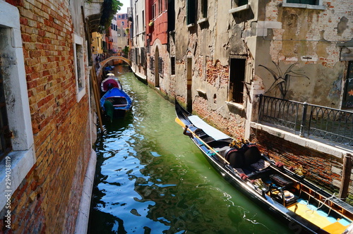 gondola on canal in venice