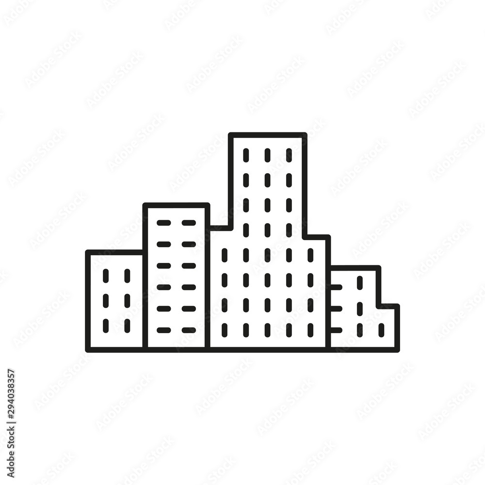 line background of the city, vector cityscape collection. icon for apps and websites