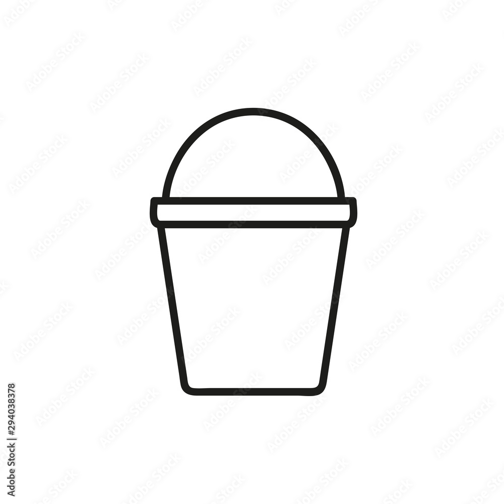 Bucket outline icon. linear style sign for mobile concept and web design. Pail simple line vector icon. Symbol, logo illustration. Bucket outline icon. linear style sign for mobile concept and web design. Pail simple line vector icon. Symbol, logo illustration.