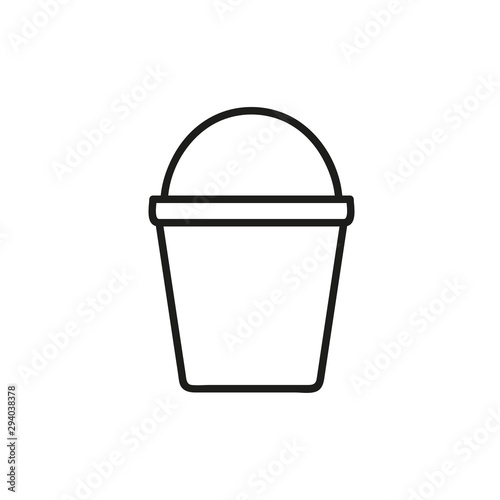 Bucket outline icon. linear style sign for mobile concept and web design. Pail simple line vector icon. Symbol, logo illustration.