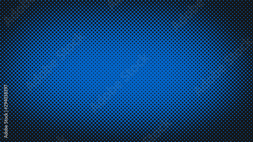Navy blue retro comic pop art background with dots, cartoon halftone background vector illustration eps10