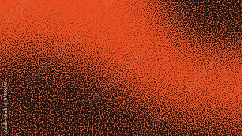 Orange and black pop art background with dots design, abstract vector illustration in retro comics style