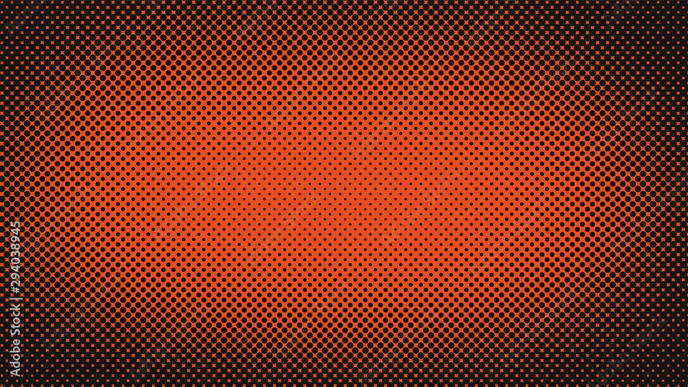 Orange and black retro comic pop art background with dots, cartoon halftone background vector illustration eps10