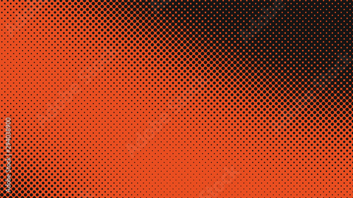 Orange and black retro comic pop art background with haftone dots design. Vector clear template for banner or comic book design, etc