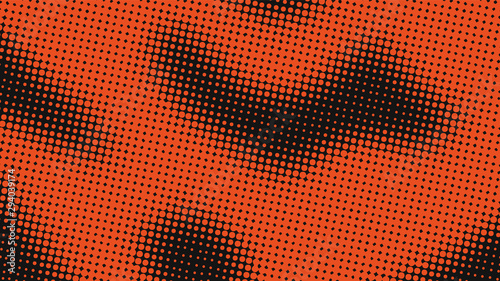 Orange and black retro comic pop art background with dots, cartoon halftone background vector illustration eps10
