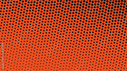 Orange and black modern pop art background with halftone dots design, vector illustration