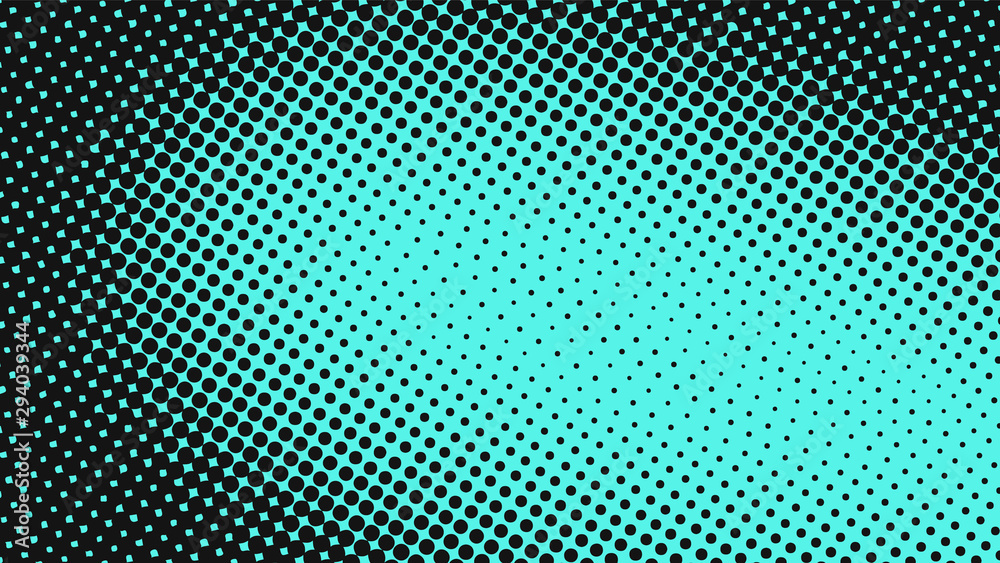 Light turquoise with black retro comic pop art background with haftone dots design. Vector clear template for banner or comic book design, etc Light turquoise with black retro comic pop art background with haftone dots design. Vector clear template for banner or comic book design, etc