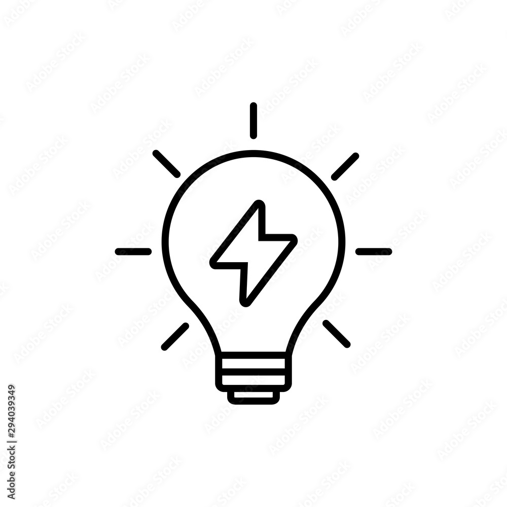 Light Bulb line icon vector, isolated on white background. Idea sign, solution, thinking concept. Lighting Electric lamp. Electricity, shine. Trendy Flat style for graphic design, Web site, UI. EPS Light Bulb line icon vector, isolated on white background. Idea sign, solution, thinking concept. Lighting Electric lamp. Electricity, shine. Trendy Flat style for graphic design, Web site, UI. EPS