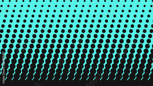 Light turquoise with black pop art background in vitange comic style with halftone dots, vector illustration template for your design