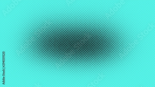 Light turquoise with black pop art background in vitange comic style with halftone dots, vector illustration template for your design