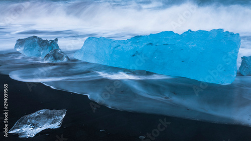 Broken icebergs: beautiful beached 