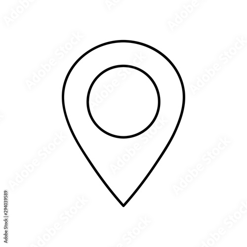 Free Download thin line pin point, location icon on white background - GFXLoad