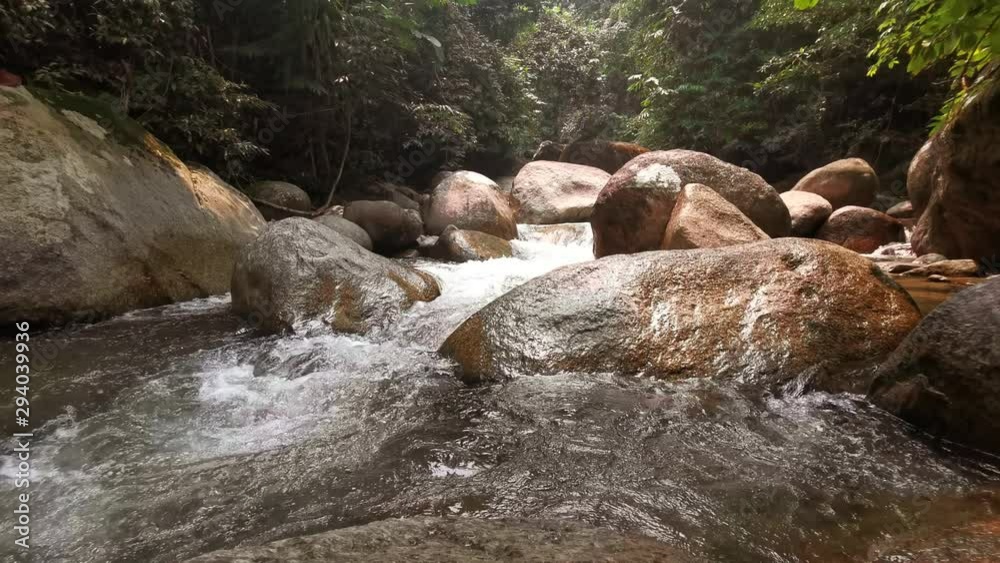 4K Scenic landscape of nature and fresh streams of waterfalls. Close up view of river rapids. 4K Scenic landscape of nature and fresh streams of waterfalls. Close up view of river rapids.