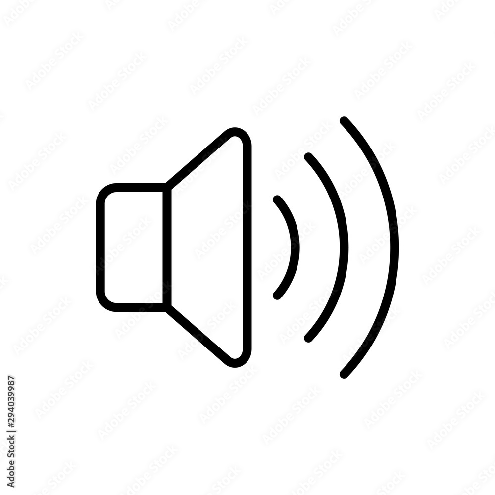 Sound vector icon, music volume symbol. Modern, simple flat vector illustration for web site or mobile app Sound vector icon, music volume symbol. Modern, simple flat vector illustration for web site or mobile app