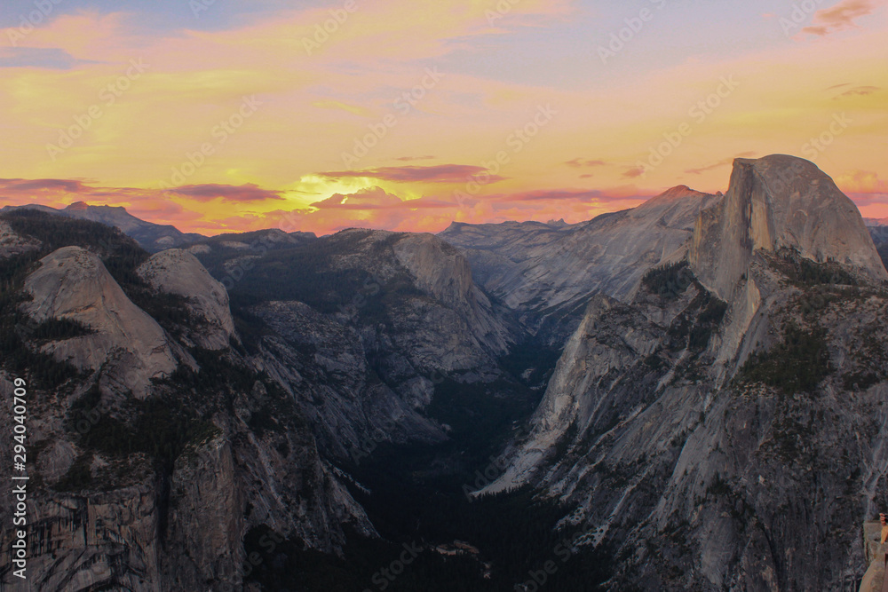 View of Tenaya Canyon and Half Dome from Glacier Point, Yosemite National Park, California