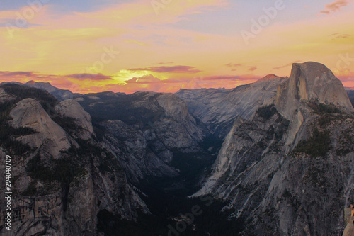 View of Tenaya Canyon and Half Dome from Glacier Point, Yosemite National Park, California © Manivannan T