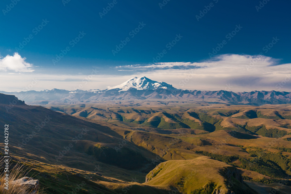 Mountain autumn. Elbrus Bermamyt plateau, day