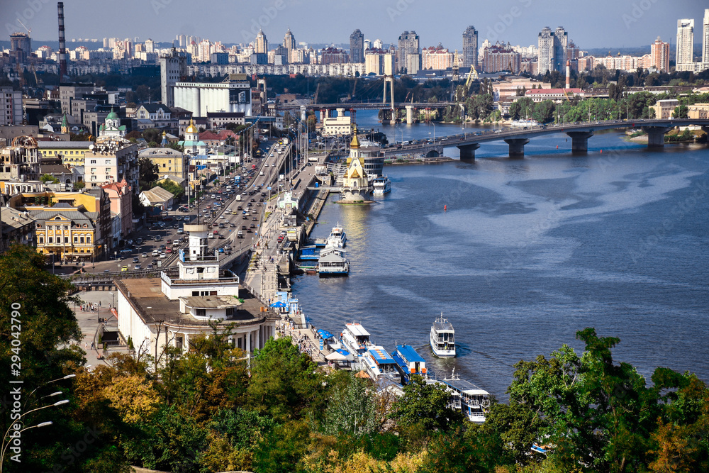 river station on the river Dnieper in the city of Kiev