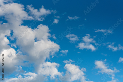 Nature background of cumulus clouds, blue sky and white clouds