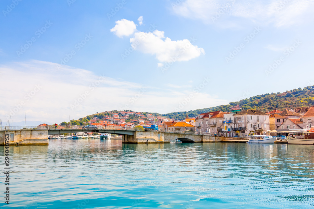 Fototapeta premium View of the Ćiovski bridge in Trogir, Croatia