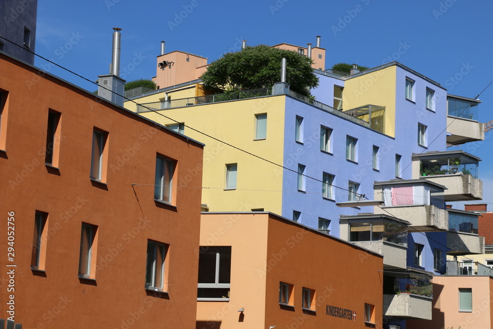 colorful houses in Viena