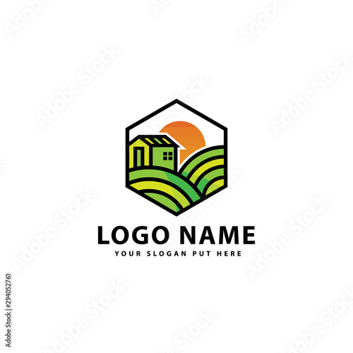 Farming logo design template vector eps