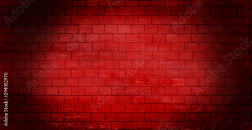 Obraz na płótnie Red flag painted on the wall w salonie