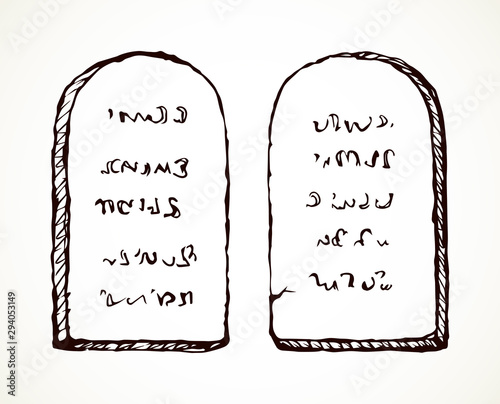 Tablets with 10 commandments. Vector drawing
