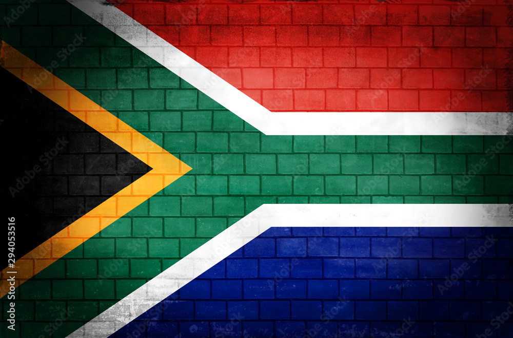 South African flag painted on the wall