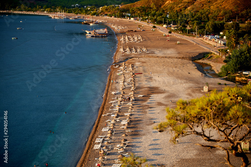 Wallpaper Mural Sunrise above sea and pine tree with blue sea background Turkey Torontodigital.ca