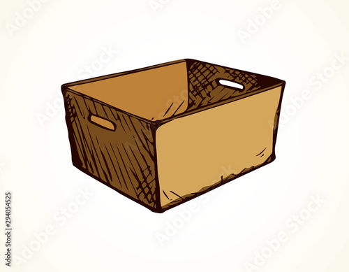 Cardboard box. Vector drawing icon