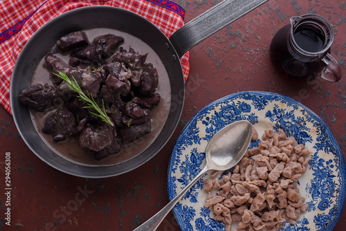 Wild boar goulash with spätzle