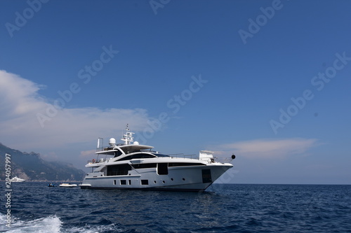 Superyacht on the Mediterranean  Amalfi Coast Positano Italy © william