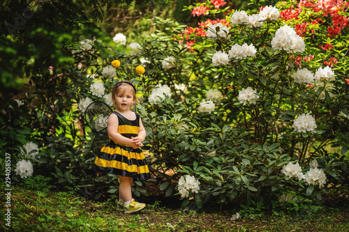 Little girl with a cute expression .
