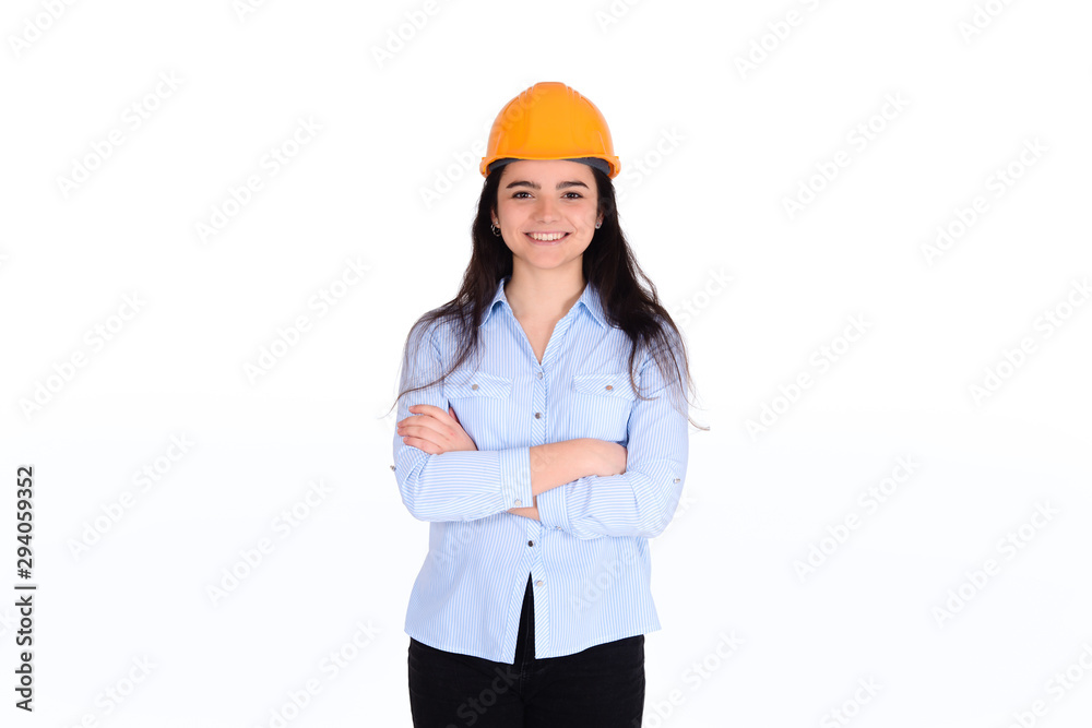 Portrait of a beautiful female architect Portrait of a beautiful female architect